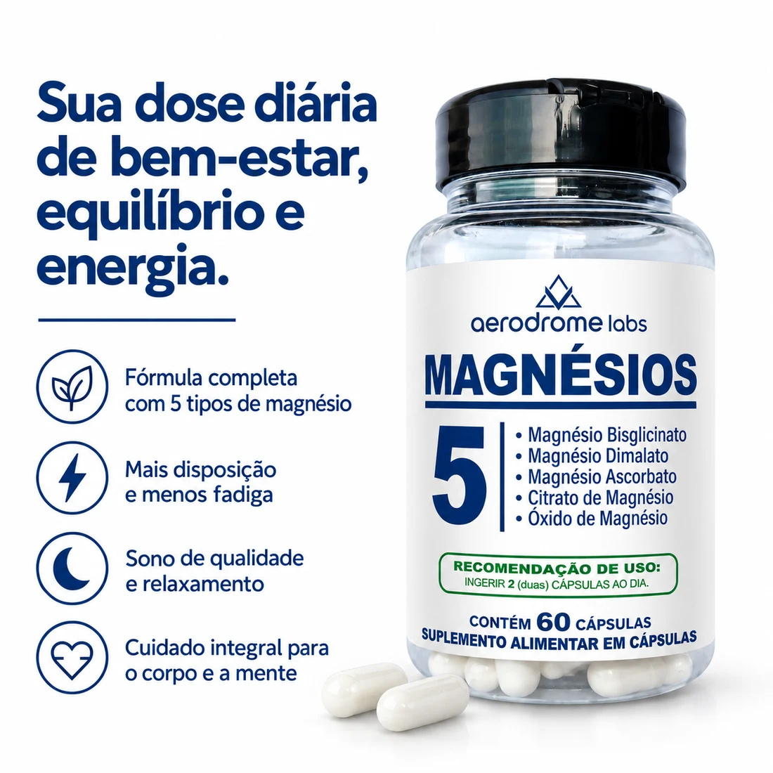 5 Magnésios — foto 3, benefícios de bem-estar, equilíbrio e energia